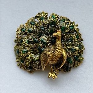 Vintage Peacock Brooch
